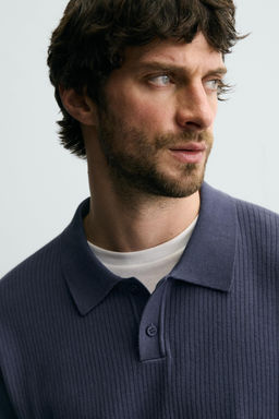 RIB KNIT POLO SHIRT - Zara фото 6