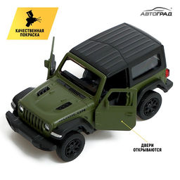 Машина металлическая JEEP WRANGLER, 1:32, инерция, цвет матовый зелёный - Автоград фото 3