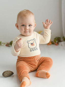 Beli Lastikli Kadife Erkek Bebek Pijama Alt 2li - Waikiki фото 2