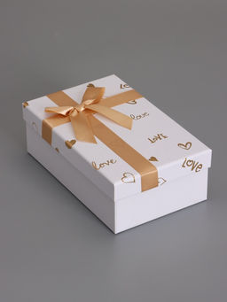 Набор подарочных коробок 3 в 1, прямоугольные, белый с золотыми сердечками, 23×16×9.5; 21×14×8; 19×12×6.5 см