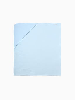 Полотенце - уголок муслиновое «Крошка Я», 75×75 см, голубой, хлопок 100%, голубое