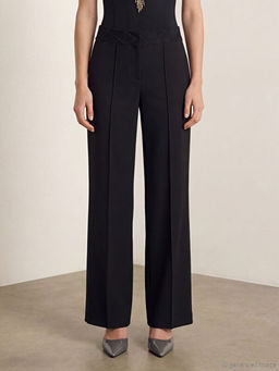 Standart Fit Dantel Detayl? Kad?n Pantolon