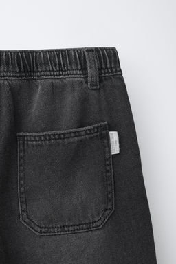 BERMUDA DENIM FLUIDA / Negro