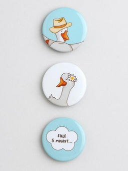 Набор значков 3 шт. iLikeGift "Ещё 5 минут..."