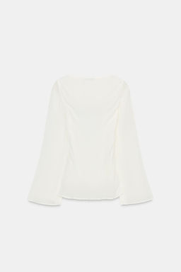 GEORGETTE SHIRT WITH LACE AND BOW - Zara фото 7