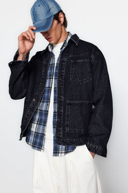 TRENDYOL MAN Orta Mavi %100 Pamuk Regular Fit Denim Kot Ceket TMNAW24CE00004 - Trendyolmilla фото 2