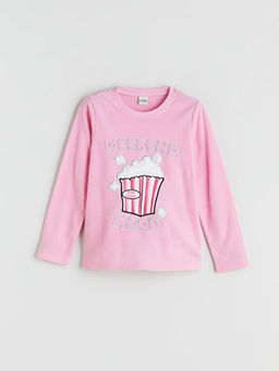 Bisiklet Yaka Polar K?z ?ocuk Pijama Tak?m?