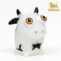Игрушка для собак Корова 12 см, белая/чёрная