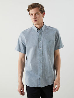 Regular Fit Keten Kar???ml? Erkek G?mlek