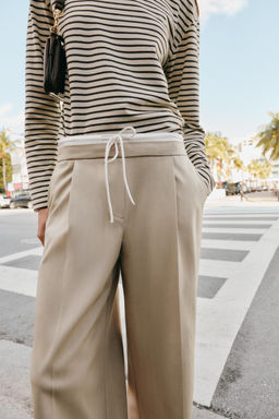 WIDE TROUSERS WITH DOUBLE WAISTBAND - Zara фото 5