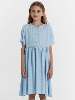 Платье для девочек нежно-голубое с цветами - Mark formelle фото 3