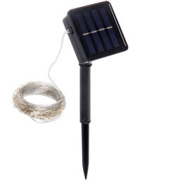 Гирлянда для улицы "Росинка" 10 м 100 ламп LED проволочн.пров, 8 реж.,IP-54, Белый (солнечная батарея)