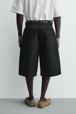 BERMUDA RELAXED FIT PLIEGUES / Negro - Zara фото 3
