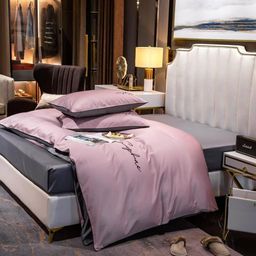 КПБ Mency однотонный с вышивкой MENO017 Евро