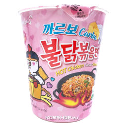 Лапша б/п Острая Курица Карбонара/Hot chicken carbonara Samyang, Корея, 80 г Акция