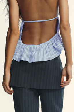 STRIPED POPLIN HALTER TOP - Zara фото 13