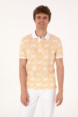 Erkek Regular Fit Polo Yaka Turuncu Ti__rt Sepette S_rpriz _ndirim