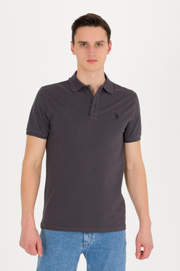 Мужская антрацитовая футболка с воротником поло Basic - U.s. polo assn фото 15