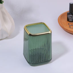 Органайзер - подставка для хранения косметики «GREEN», 11×8.2×8.2 см, зелёный/золотистый