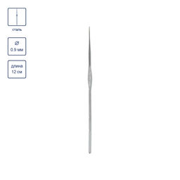 Для вязания Gamma MCH крючок сталь d 0.9 мм 12 см 12 шт в блистере №14