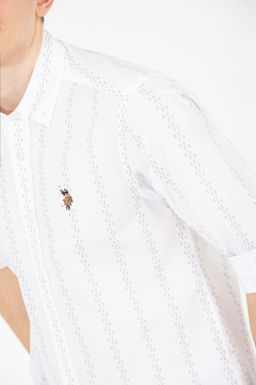 Мужская кремовая рубашка Узунколь - U.s. polo assn фото 7