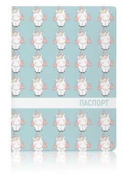 ОБЛОЖКА ДЛЯ ПАСПОРТА Unicorn Blue, плотность 600 мкм