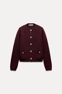 KNIT CARDIGAN WITH GOLDEN BUTTONS - Zara фото 3