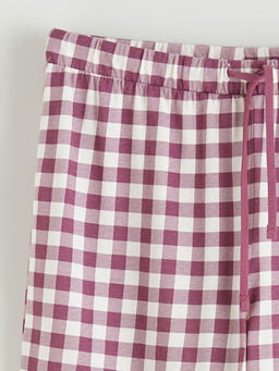 Beli Lastikli Ekose Kad?n Jogger Pijama Alt?