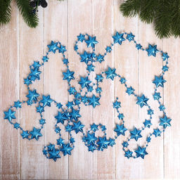 Бусы на ёлку Рельефные звёзды, длина 2.7 м, МИКС