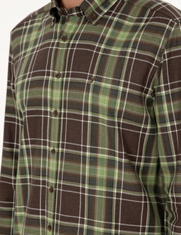 Светло-зеленая рубашка обычного кроя в шотландскую клетку - Cacharel фото 7