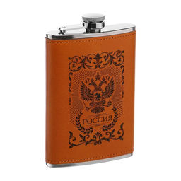 Фляжка Россия, нержавеющая сталь, 270 мл, 9 oz