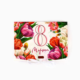Цена за 3 шт. Складная коробка подарочная С 8 марта, 16.5?12?5 см