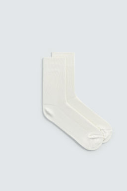 CALCETINES RIB MEZCLA ALGOD?N / Blanco roto