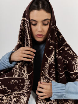 в составе ШЕРСТЬ  и КАШЕМИР Большой, мягкий, теплый  двусторонний палантин - Tantino фото 3