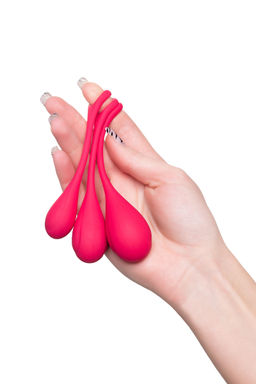 Набор вагинальных шариков Satisfyer YONI, силикон, красный, 2 см.