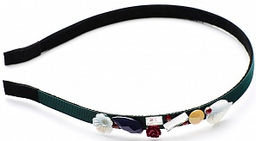 Ободок с камнями PU0322 зеленый