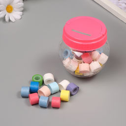 Клейкая лента пластик в банке «Микс», набор 40 шт., 1.2 см, дл. 0.9 м, 7×7×9 см