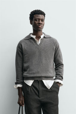 WOOL - CASHMERE KNIT POLO SHIRT - Zara фото 10