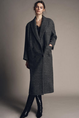 100% WOOL CHECK COAT ZW COLLECTION LIMITED EDITION - Zara фото 7