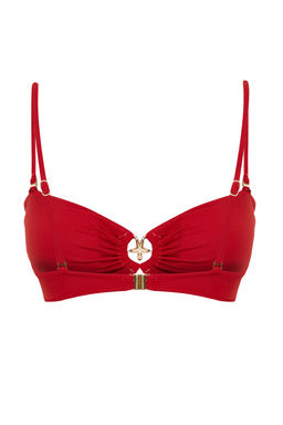 K?rm?z? Straplez Premium Aksesuarl? Mix&Match Bikini Ustu TBESS24BU00150