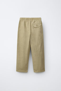 PANTAL?N FLUIDO ALGOD?N / Khaki - Zara фото 2