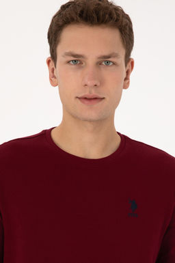 Erkek Regular Fit Bisiklet Yaka Bordo Sweatshirt - U.s. polo assn фото 2