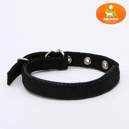 Ошейник Комфорт комбинированный, 39 х 1,5 см, ОШ 26-33 см, чёрный