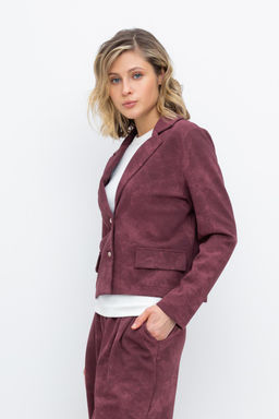 ЕВТ 3247/сливовое вино,эффект замши жакет жен