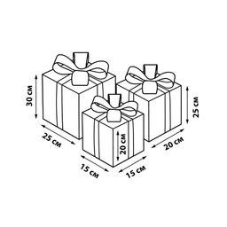 ULD-R509 USB GIFTBOX SET Светильник декоративный Коробки с подарками, с USB проводом. Набор из 3штук. 300 светодиодов. Белый свет. Цвет корпуса радужный. TM Uniel - Volpe фото 7