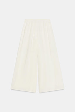 PANTAL?N PALAZZO CORDONES / Blanco - Zara фото 6