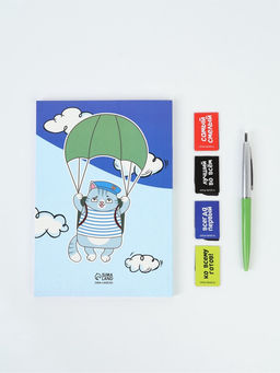 Подарочный набор, ежедневник А5, магнитные закладки, ручка «Юный герой»