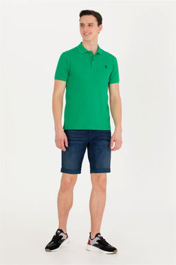 Мужская зеленая футболка с воротником поло Basic - U.s. polo assn фото 10