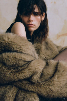 FAUX FUR HOODED COAT - Zara фото 6