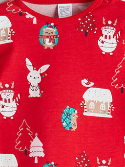 Bisiklet Yaka Bask?l? K?z Bebek Ti??rt